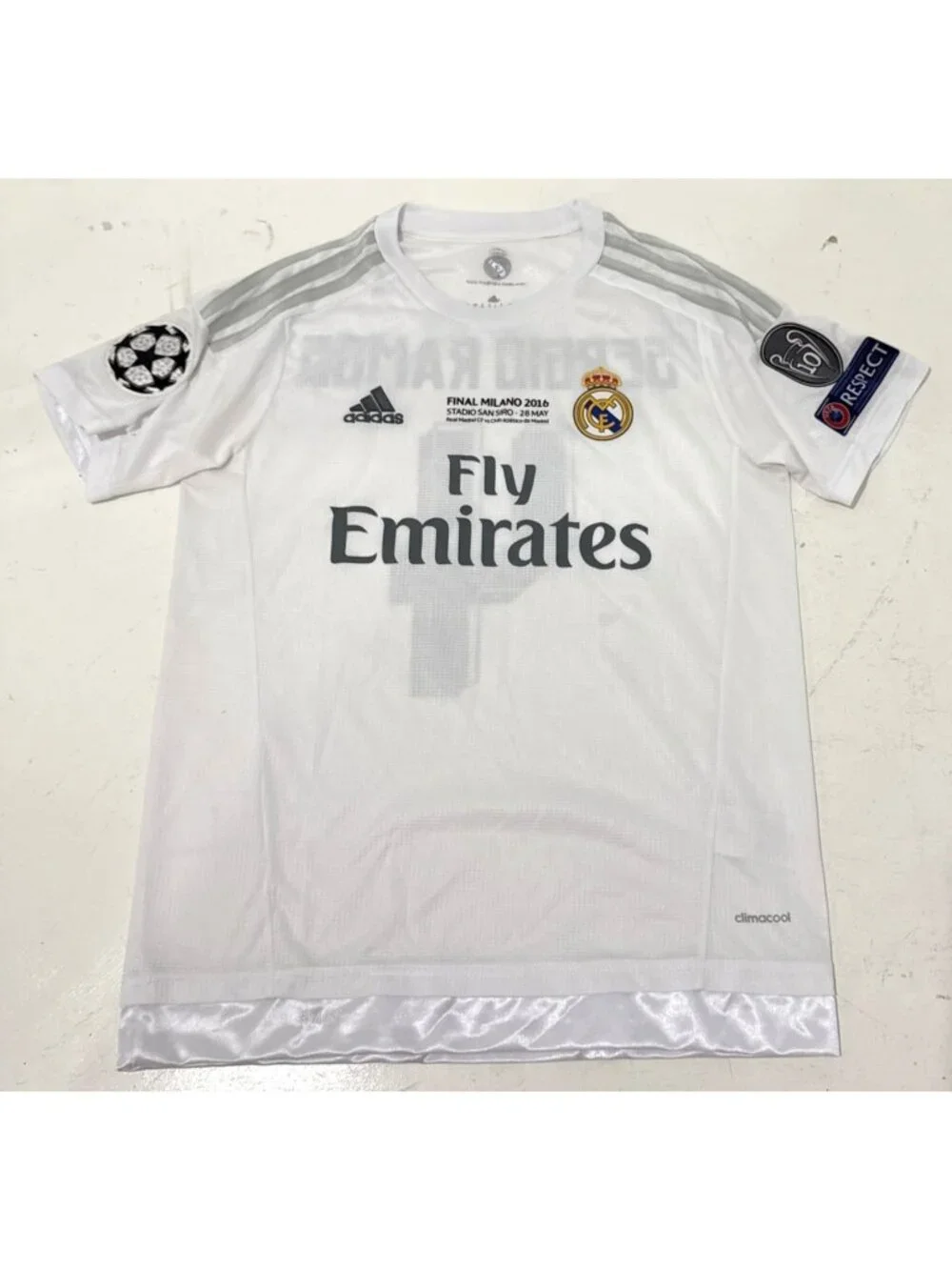 Adidas Fly Emirates Real 2016 Champions League Final Football Sergio Ramos Shirt